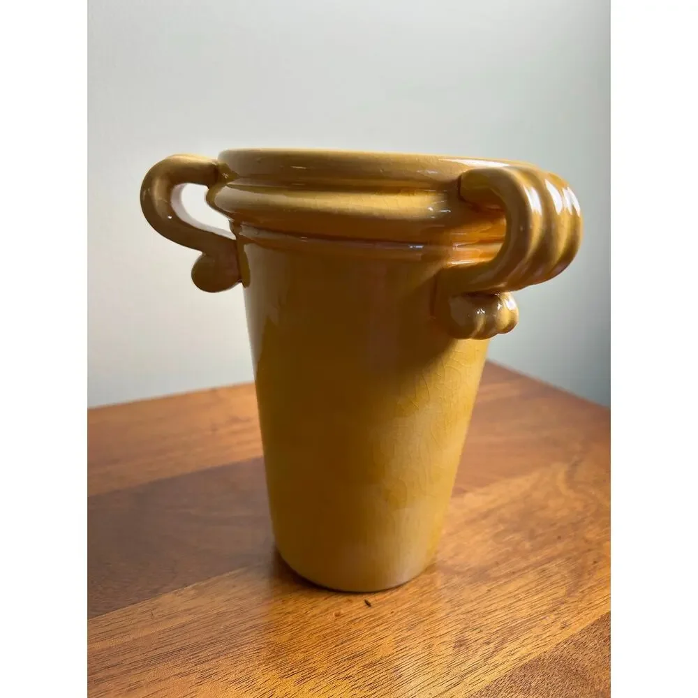 Vintage Bloomrite , Mustard Pottery Vase